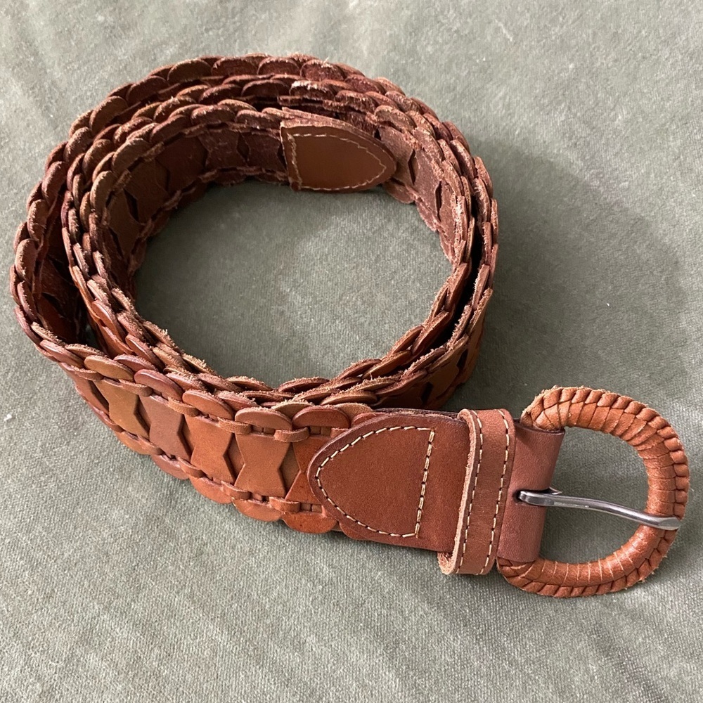 Fossil ladder braided leather belt H-28
